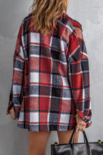 Load image into Gallery viewer, Bella Red Buttoned Plaid Jacket
