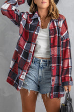 Load image into Gallery viewer, Bella Red Buttoned Plaid Jacket
