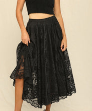 Load image into Gallery viewer, Ebony &amp; Lace Skirt
