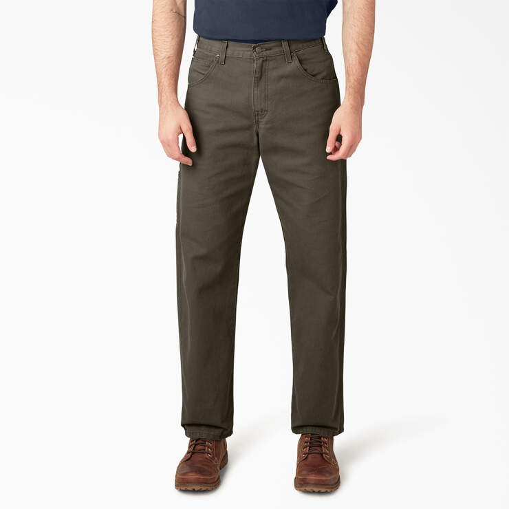 Relaxed Fit Heavyweight Duck Carpenter Pants Moss