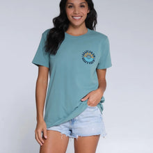 Load image into Gallery viewer, Sun Waves Dusty Turq Boyfriend Tee
