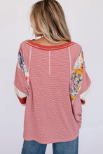 Load image into Gallery viewer, Pinstriped Color Block Patchwork Oversized Top
