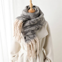 Load image into Gallery viewer, Geometric Colorblock Tassel Scarf
