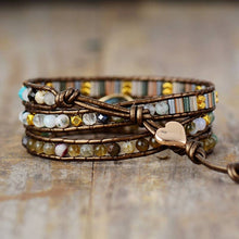 Load image into Gallery viewer, Labradorite Teardrop Bronze Wrap Bracelet
