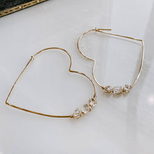 Load image into Gallery viewer, Herkimer Diamond Heart Threader Earrings
