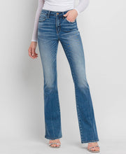 Load image into Gallery viewer, HIGH RISE DARK WASH FULL LENGTH BOOTCUT JEANS
