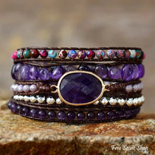 Load image into Gallery viewer, Amethyst &amp; Purple Jasper Wrap Bracelet
