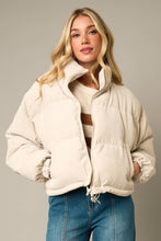 Load image into Gallery viewer, Brielle CORDUROYCROPPED PUFFER JACKET Sand
