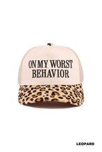 Load image into Gallery viewer, On My Worst Behavior Two Tone Mesh Snapback Hat
