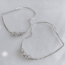Load image into Gallery viewer, Herkimer Diamond Heart Threader Earrings

