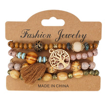 Load image into Gallery viewer, ROSE HANDMADE WOODEN BEAD BRACELET
