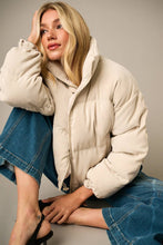 Load image into Gallery viewer, Brielle CORDUROYCROPPED PUFFER JACKET Sand
