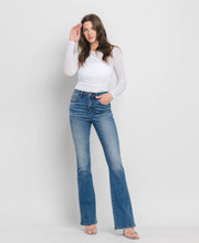 Load image into Gallery viewer, HIGH RISE DARK WASH FULL LENGTH BOOTCUT JEANS
