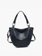 Load image into Gallery viewer, Rowan Paneled Hobo w/ Twisted Handle &amp; Long Strap
