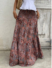 Load image into Gallery viewer, Beach Boho Paisley Smocked Waistband Maxi Skirt
