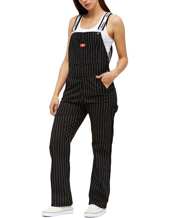 W Dickies Pinstripe black overalls