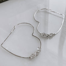 Load image into Gallery viewer, Herkimer Diamond Heart Threader Earrings
