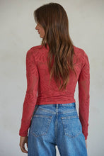 Load image into Gallery viewer, Stevie Lace Top Crimson
