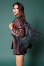 Load image into Gallery viewer, Sav Distressed Hobo w/ Fringe Detail: Taupe
