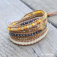 Load image into Gallery viewer, Natural Sunny Citrine Gemstone Wrap Bracelet
