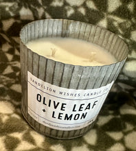 Load image into Gallery viewer, Olive Leaf &amp; Lemon Galvinized Candle
