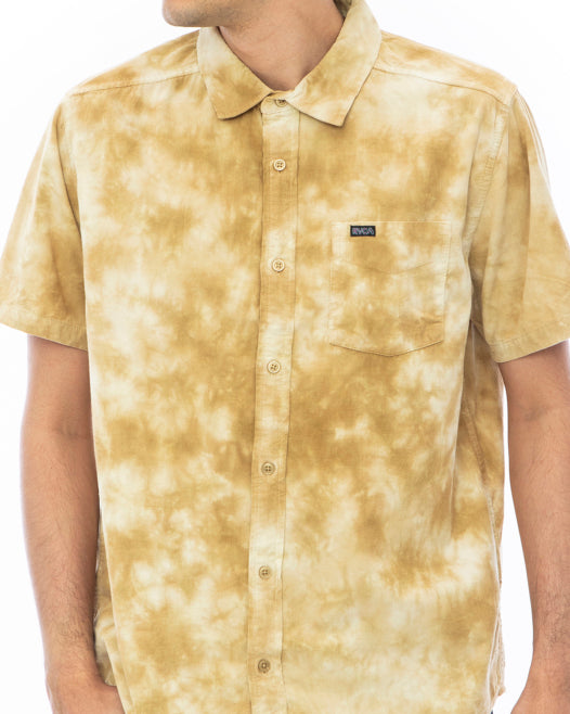 Bleach Corduroy Short Sleeve Shirt