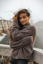 Load image into Gallery viewer, GEORGIANA MOCKNECK HALF-ZIP SWEATER DEEP TAUPE
