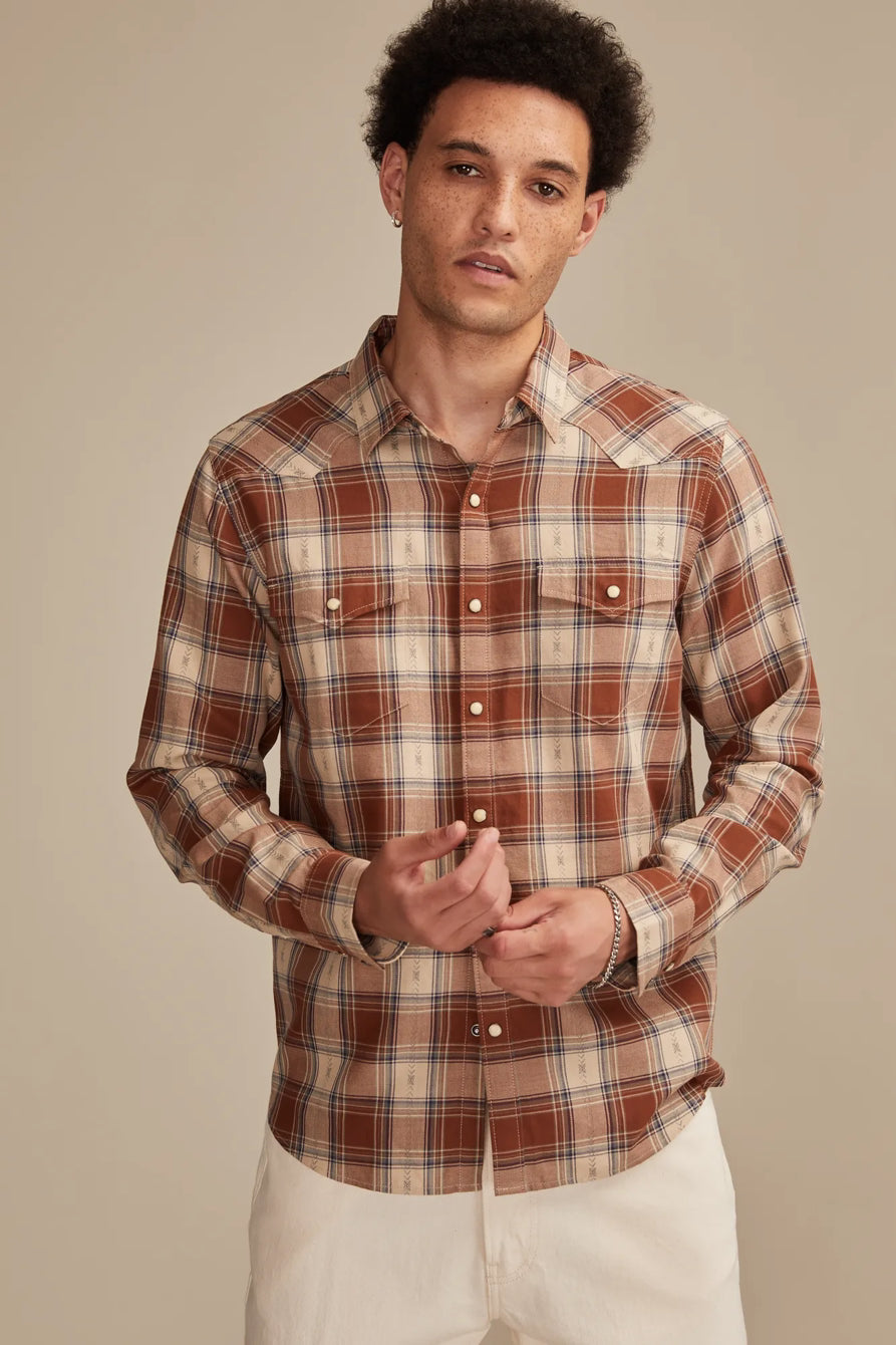 Long sleeve dobby western shirt