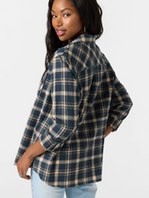 Load image into Gallery viewer, LOGAN FLANNEL LONG SLEEVE TOP Slate
