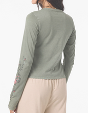 Load image into Gallery viewer, BOHO BUTTERFLY LONG SLEEVE TEE  Sea Spray
