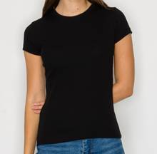 Load image into Gallery viewer, Short Sleeve Mini Ribbed Tee Basic
