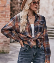 Load image into Gallery viewer, Rusted Leaf Oversized Plaid Shirt
