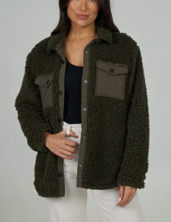 Calm Seas Shacket - Dark Olive