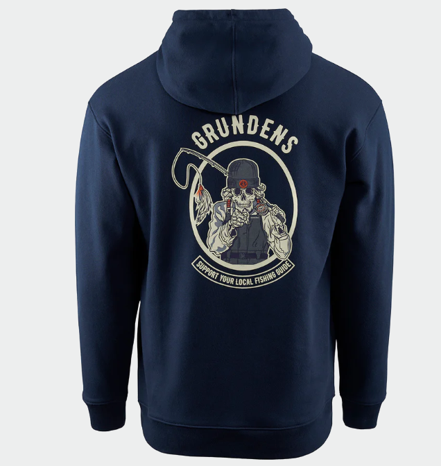 Displacement DWR Hoodie Support Local Fishing Guides Navy
