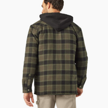 Load image into Gallery viewer, Water Repellent Flannel Hooded Shirt Jacket Thyme
