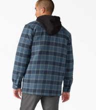 Load image into Gallery viewer, Water Repellent Flannel Hooded Shirt Jacket Dark Navy
