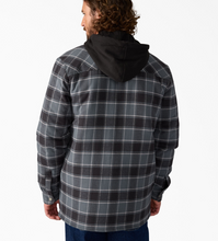 Load image into Gallery viewer, Water Repellent Flannel Hooded Shirt Jacket Charcoal
