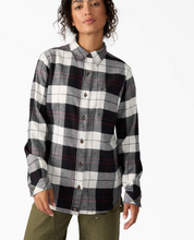 Load image into Gallery viewer, Women&#39;s Plaid Flannel Long Sleeve Egret
