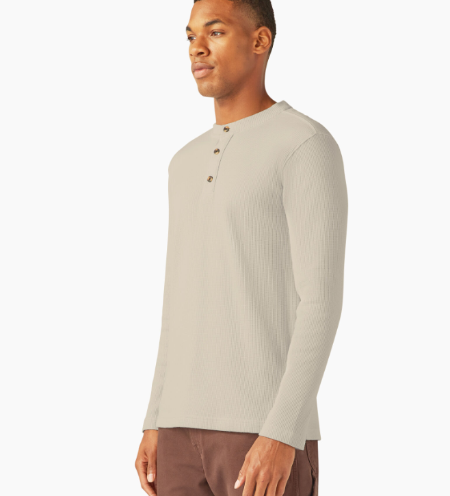 Henley Thermal Shirt Oatmeal
