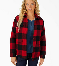 Load image into Gallery viewer, Flannel High Pile Fleece Lined Chore Coat Red

