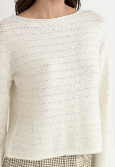Baklava Knit White Sweater