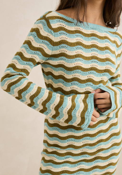 Whispering tides knit mini dress