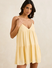 Load image into Gallery viewer, Classic Tiered Mini Dress Butter
