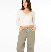 Load image into Gallery viewer, Cuddle Up Long Sleeve Button-Front Cropped T-Shirt

