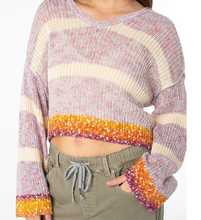 Load image into Gallery viewer, Marine Magic Striped Long Sleeve Cropped Sweater
