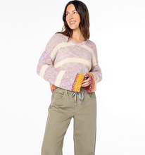 Load image into Gallery viewer, Marine Magic Striped Long Sleeve Cropped Sweater
