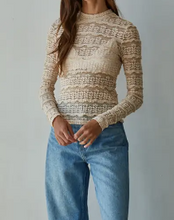 Load image into Gallery viewer, Arabella Lace Mock Neck Top
