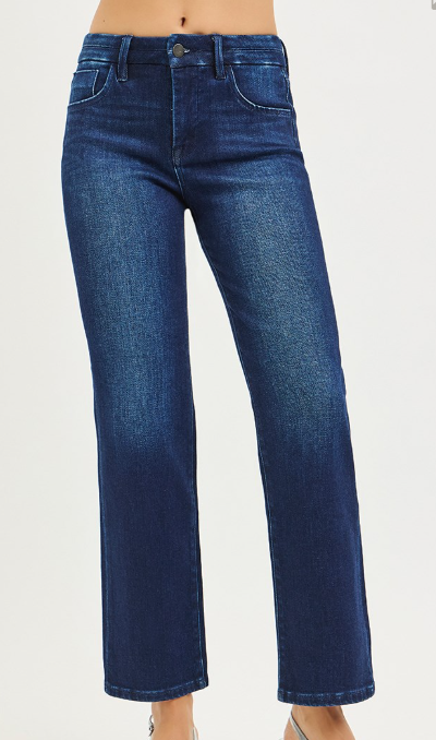 TUMMY CONTROL MID RISE ANKLE STRAIGHT JEANS
