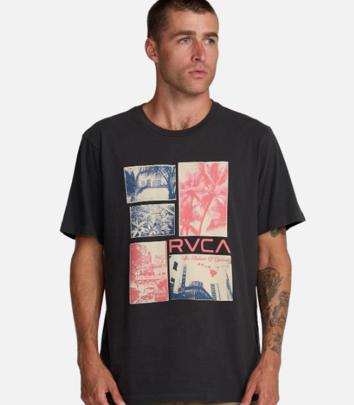 Aloha Town SS T-Shirt - Pirate Black