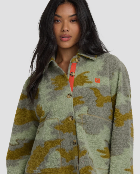 Breezy Sweatshirt Shacket Camo